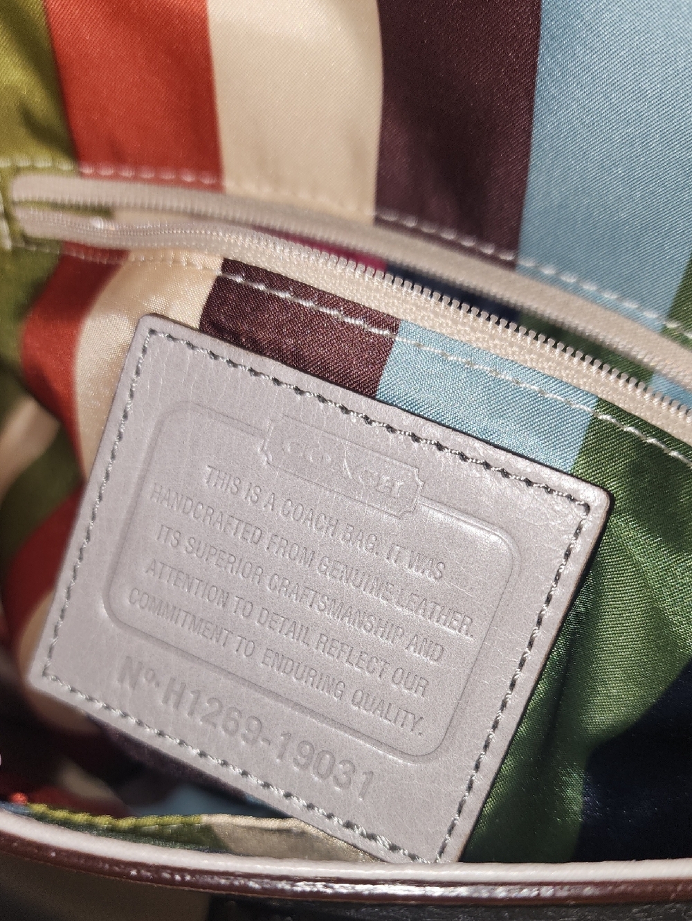Coach Legacy Willis Colorblock Gray Leather Shoulder Bag Coral Navy Accents - Picture 11 of 14